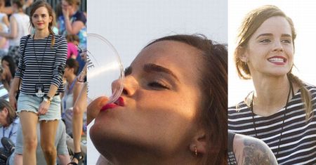 Emma Watson pije piwo na Festiwalu w Hyde Parku (ZDJĘCIA)