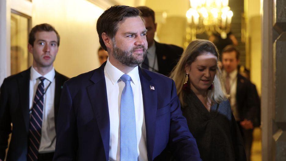 WASHINGTON, DC - MARCH 11: U.S. Vice President JD Vance arrives for a House Republican Conference meeting at the U.S. Capitol on March 11, 2025, in Washington, DC. Republicans met ahead of the House vote on a continuing resolution that will provide a six-month funding extension and avert a government shutdown. (Photo by Win McNamee/Getty Images)