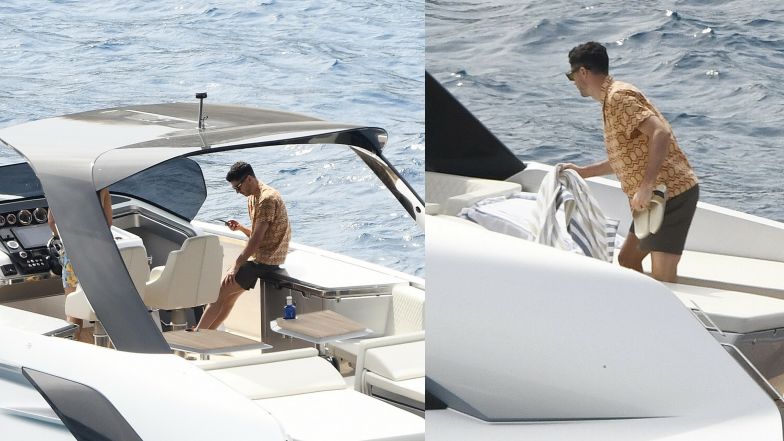 Anna i Robert Lewandowscy na jachcie