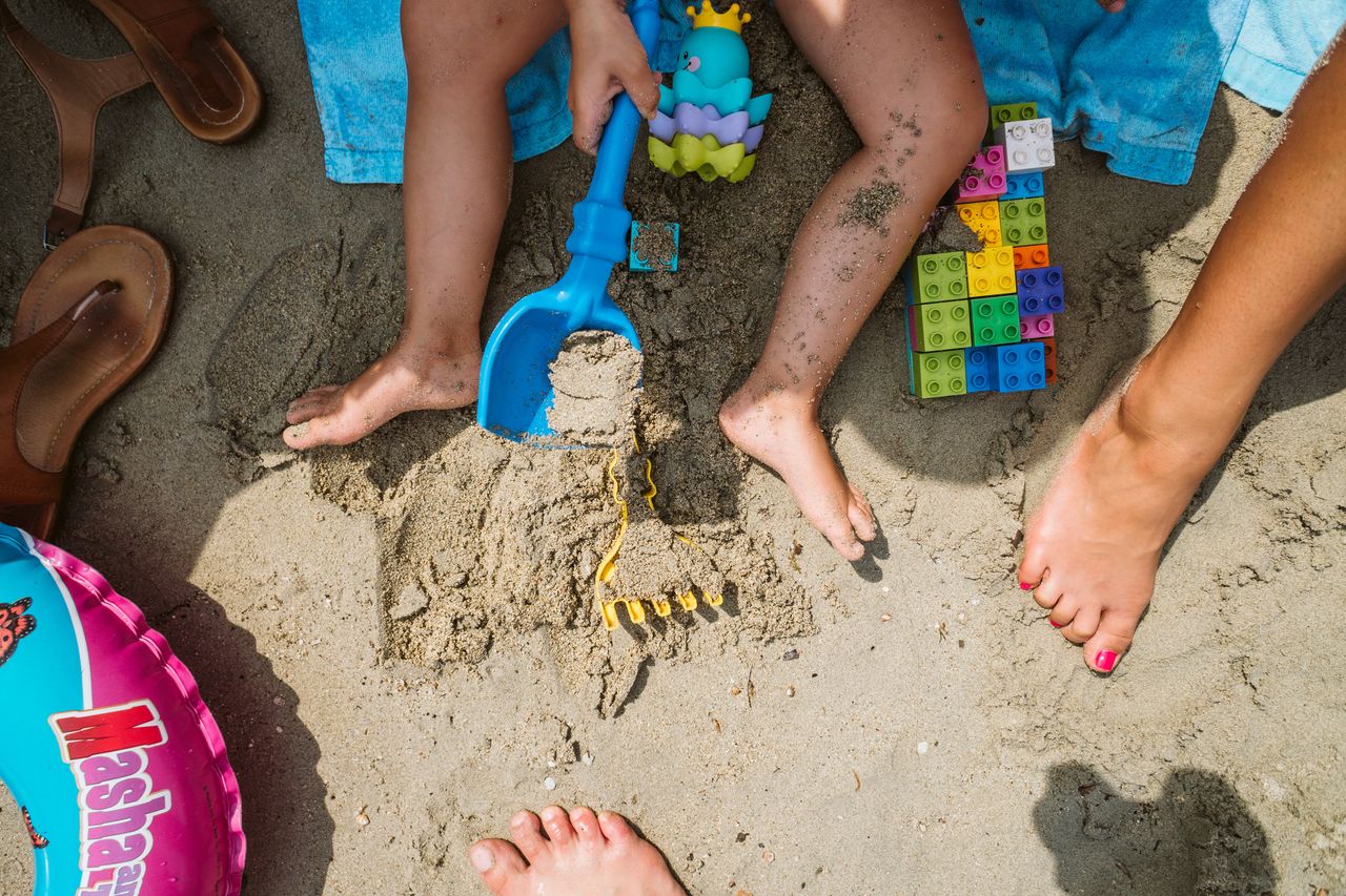 Playing on the beach is a must-do activity for children during the holidays.