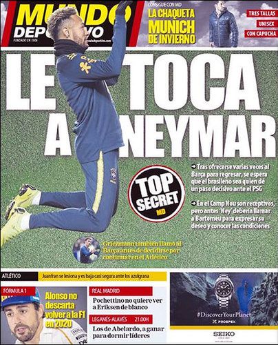 Okładka gazety "Mundo Deportivo"