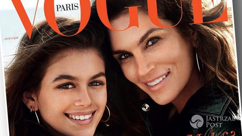Cindy Crawford i jej córka Kaia Gerber na okładce "Vogue Paris, kwiecień 2016 (fot. Mario Testino)