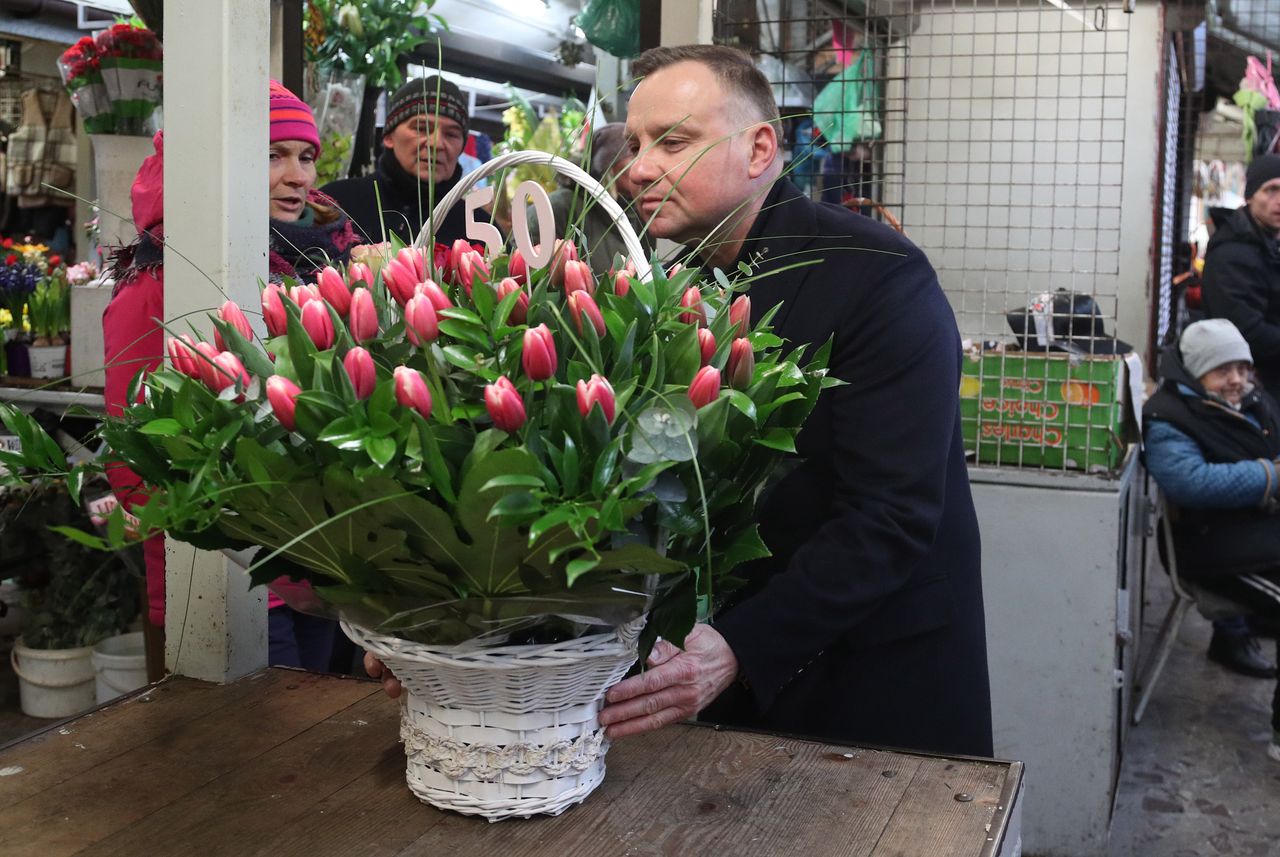 Andrzej Duda postawił na tulipany