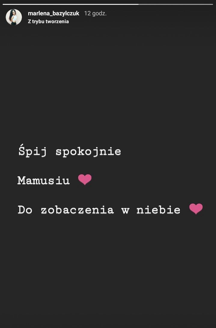Marlena żegna mamę na Instagramie