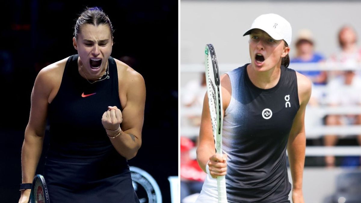 Getty Images / Photo by Katelyn Mulcahy/Getty Images for WTA/ WP SportoweFakty/Anna Klepaczko / Na zdjęciu: Aryna Sabalenka (L), Iga Świątek