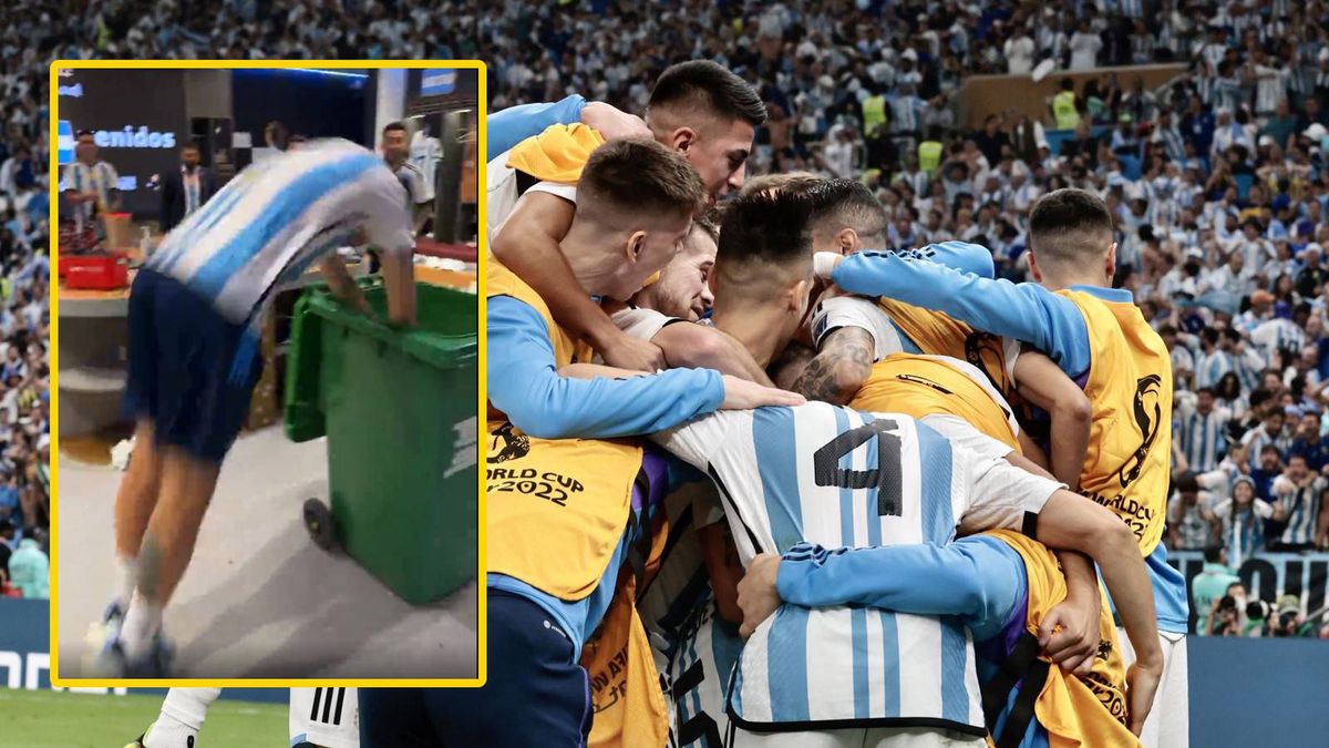 radość zawodników  skok jednego z Argentyńczyków do kosza