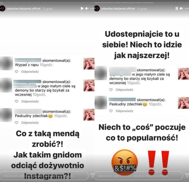 Sebastian Fabijański pokazuje wiadomości od hejtera