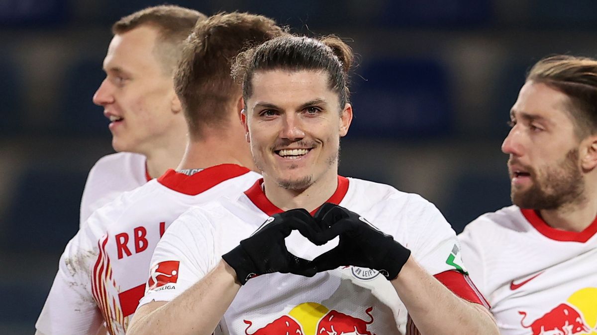 PAP/EPA / LARS BARON / Na zdjęciu: Marcel Sabitzer