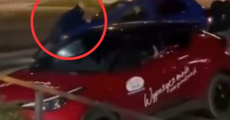 Czeszka nagrana w Jastrzębiu-Zdroju. Wskoczył na jej maskę