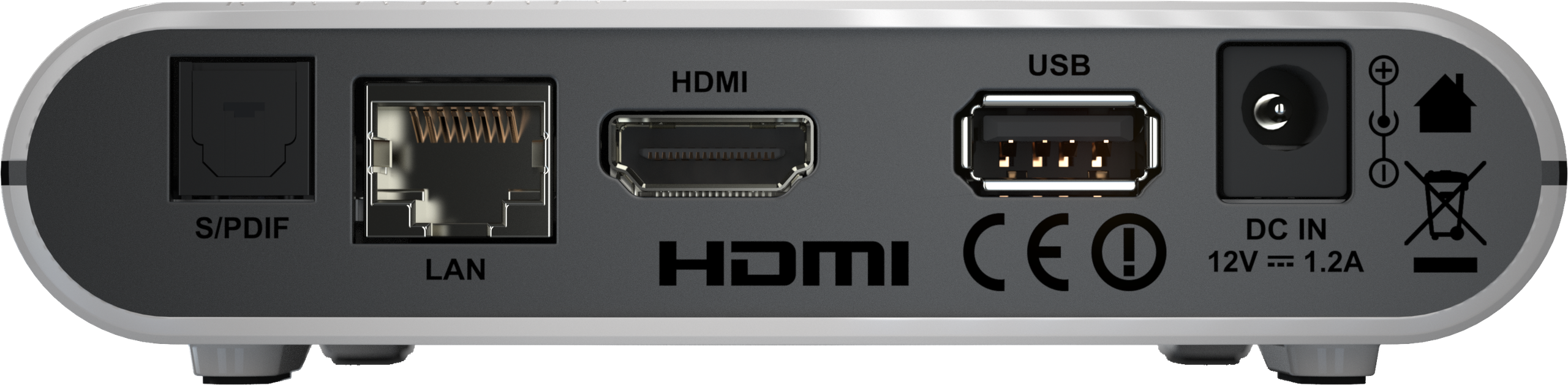 Na tylnym panelu nie znajdziemy złącza typu F; podłączenie anteny satelitarnej jest bowiem zbęne.