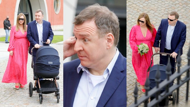 Jacek Kurski z córką i żoną