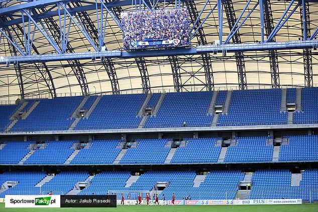 Tak wyglądały trybuny poznańskiego stadionu podczas meczu z Piastem