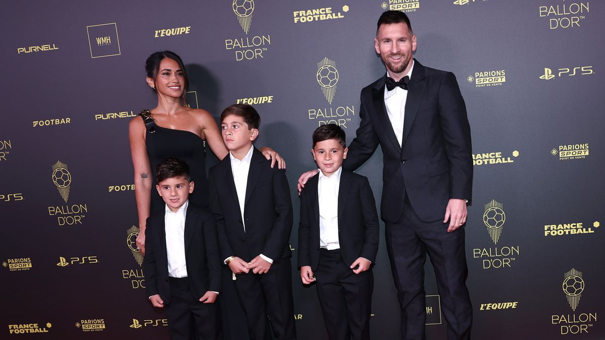Lionel Messi z rodziną na gali Złotej Piłki