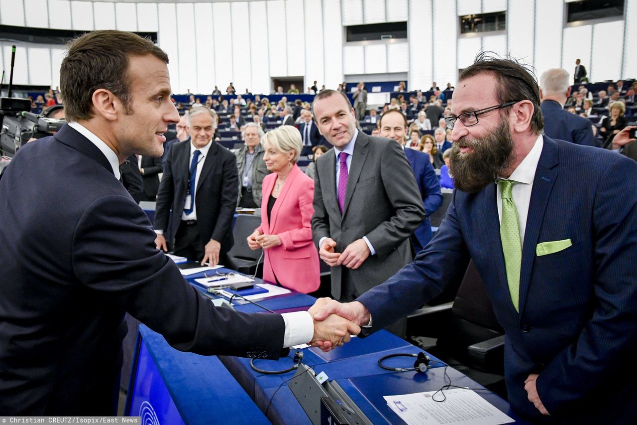 Szajer i prezydent Francji Emanuel Macron