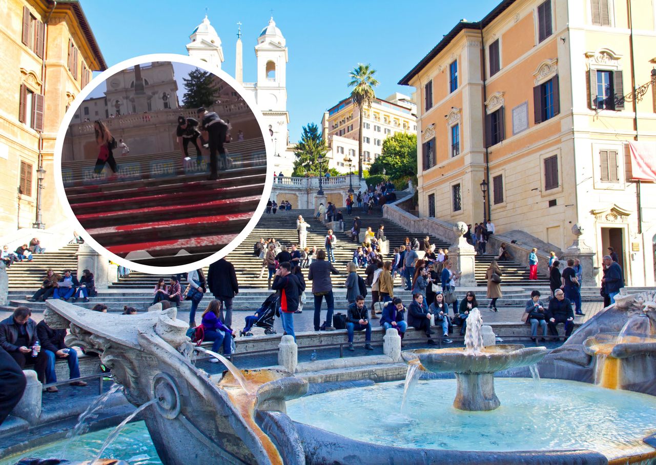 Spanish Steps vandalized by activists in shocking protest