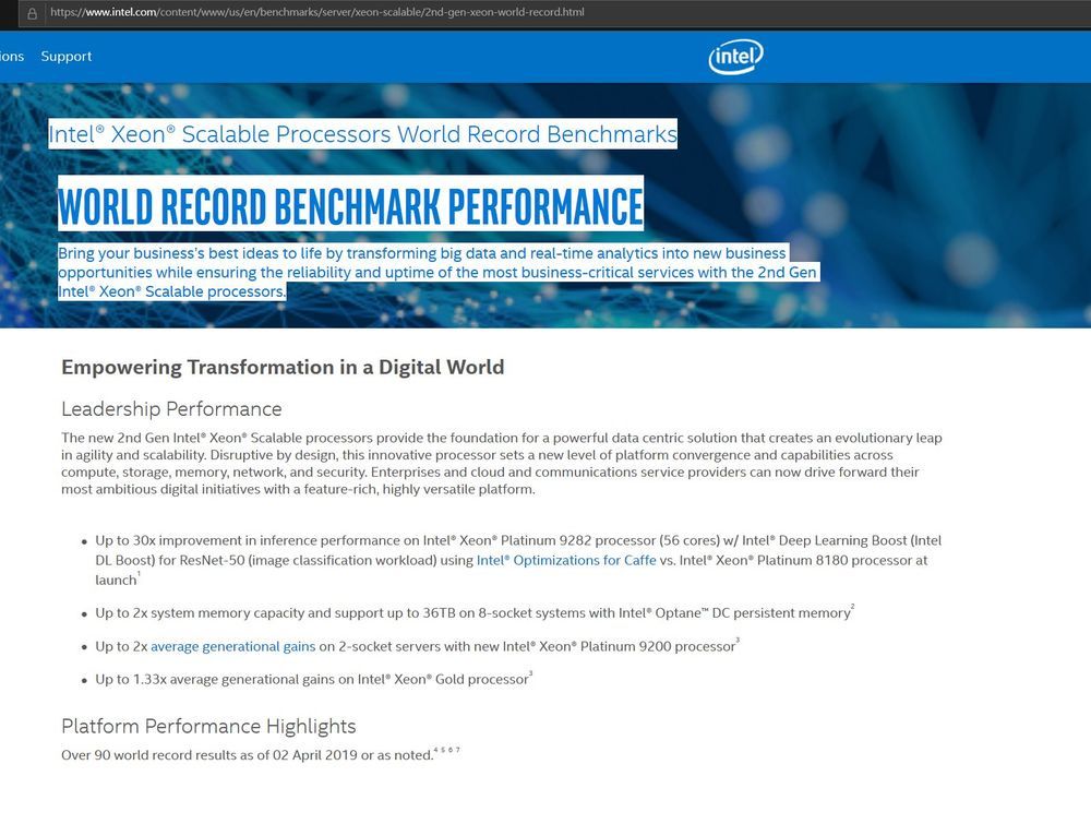 Intel - wydajność w benchmarkach