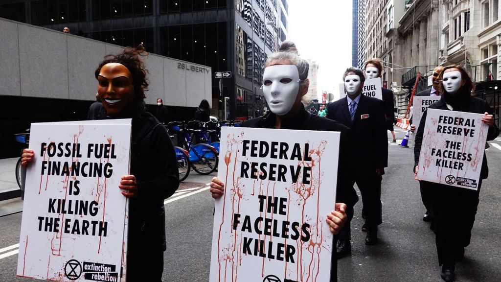 Climate Activists Call On Federal Reserve And Citigroup To Divest From Fossil Fuels
NEW YORK, NEW YORK - OCTOBER 29:  People gather at the Federal Reserve building to call on financial institutions to divest from fossil fuels on the ninth anniversary of Superstorm Sandy on October 29, 2021 in New York City. Climate activists gathered near the Brooklyn Bridge and marched to demand that the Federal Reserve and Citigroup divest from the fossil fuel industry. (Photo by Michael M. Santiago/Getty Images)
Michael M. Santiago