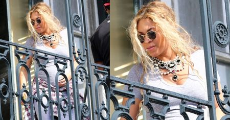 Ciężarna Beyonce z Jayem, Blue i Solange na balkonie w Nowym Orleanie (ZDJĘCIA)