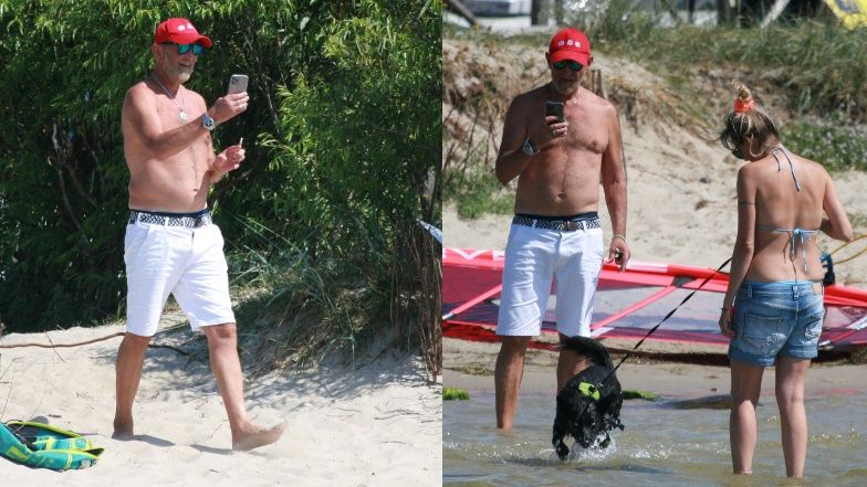 Janusz Chabior z żoną nad morzem