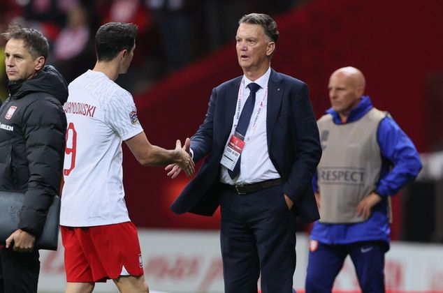 Na zdjęciu: Robert Lewandowski i Louis Van Gaal fot. Leszek Szymański/PAP