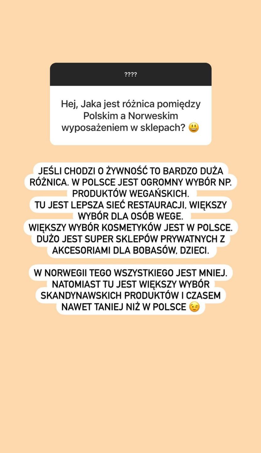 Iwona Cichosz mówi o cenach w norweskich sklepach