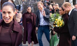 Uradowani książę Harry i Meghan Markle witają się z tłumem czekającym na nich wielbicieli (ZDJĘCIA)