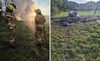 Pożar kampera w Połajewicach. Znaleziono ciało kobiety