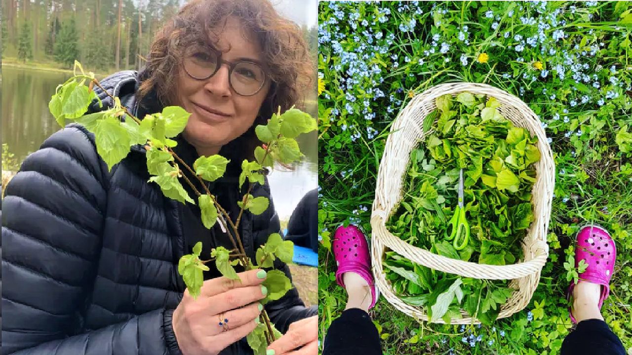 Dorota Gepert podczas leśnej "kąpieli"