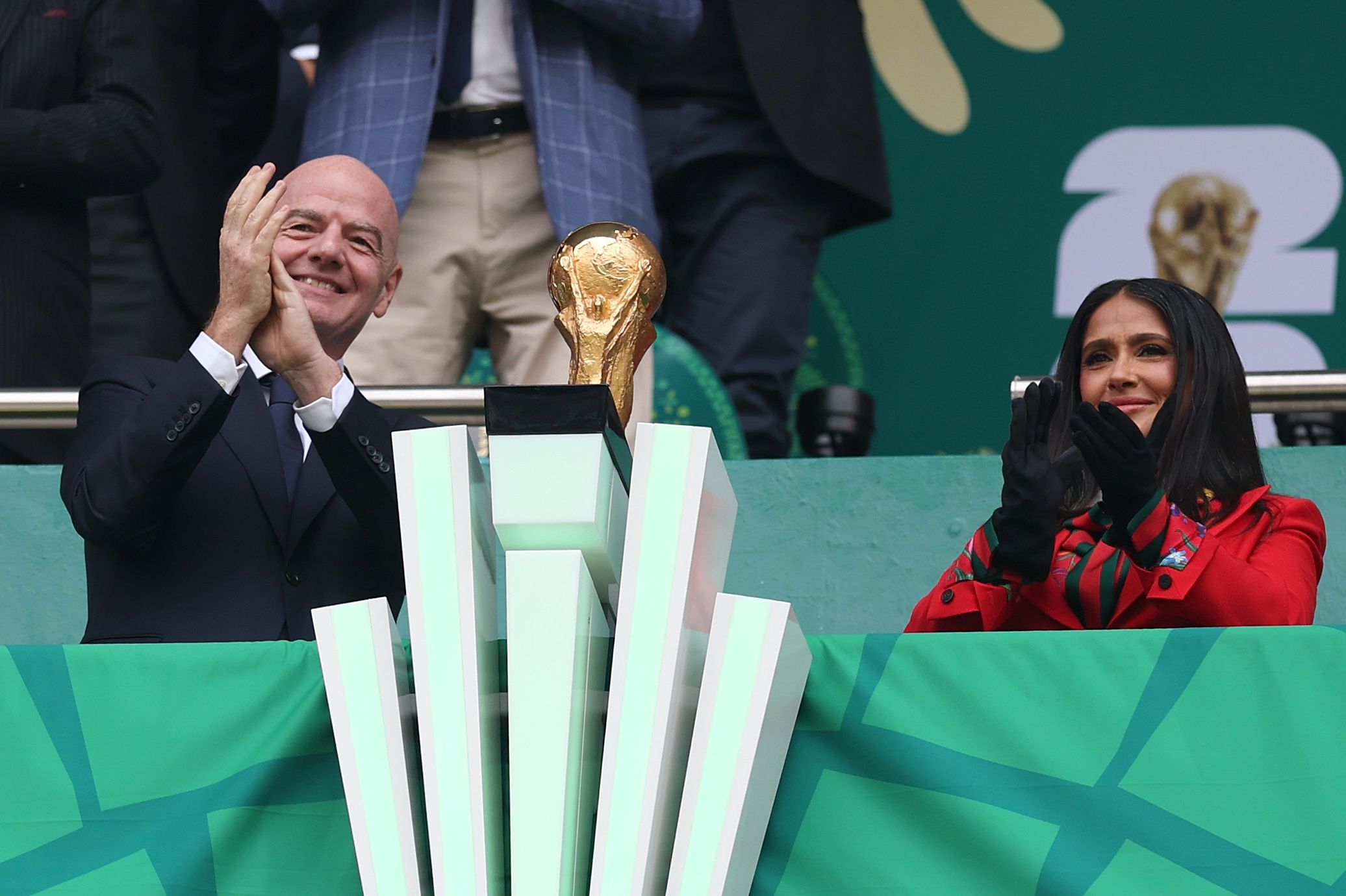 Salma Hayek na otwarciu Mundialu 2026 