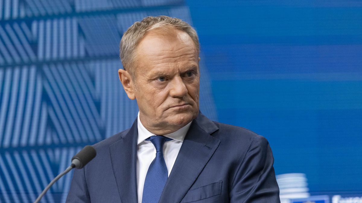 Donald Tusk Prime Minister of Poland at a joint press conference after the end of the European Council summit with the President of the European Commission and the President of the European Council, after the end of EU leaders meeting at the headquarters of the Council. Leaders discussed about the Middle East crisis, Ukraine, The invasion of Russia in Ukraine, EU in the world and competitiveness, Migration and European Defense and security, Moldova, Western Balkans and Internal Security, preparedness and hybrid activities. Brussels, Belgium on June 27, 2025 (Photo by Nicolas Economou/NurPhoto via Getty Images)