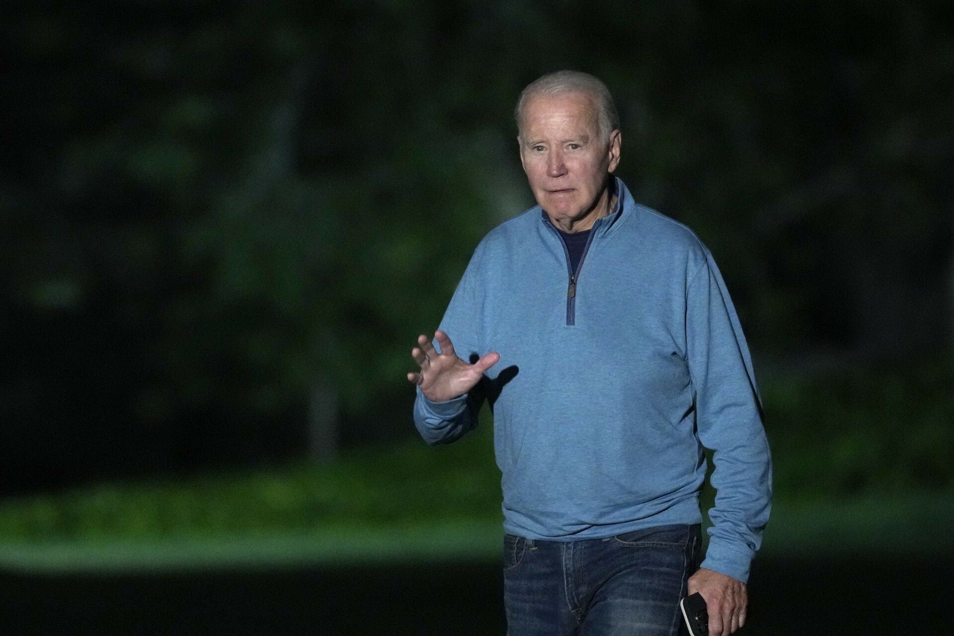 TemporaryPresident Joe Biden walks across the South Lawn of the White House in Washington, Tuesday, Sept. 12, 2023, after returning from a trip to India and Vietnam. (AP Photo/Susan Walsh)Susan Walsh
