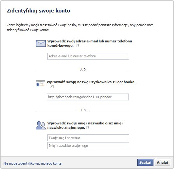 Trzy możliwości uzyskania hasła