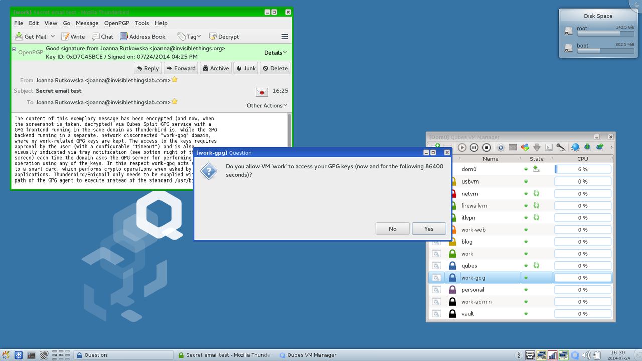 Qubes OS z mechanizmem Split GPG