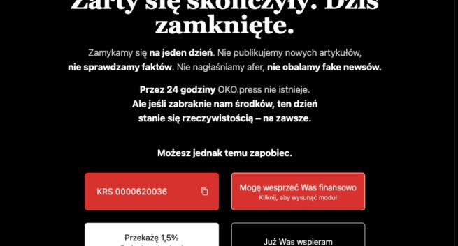 OKO.press apeluje o wsparcie. Czy stracili na decyzji Trumpa?