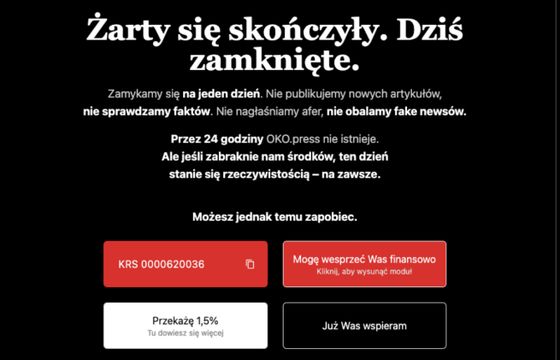 OKO.press apeluje o wsparcie. Czy stracili na decyzji Trumpa?