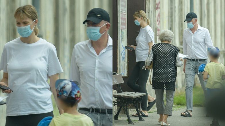 Troskliwy Krzysztof Ibisz towarzyszy ciężarnej żonie podczas wizyty u lekarza 