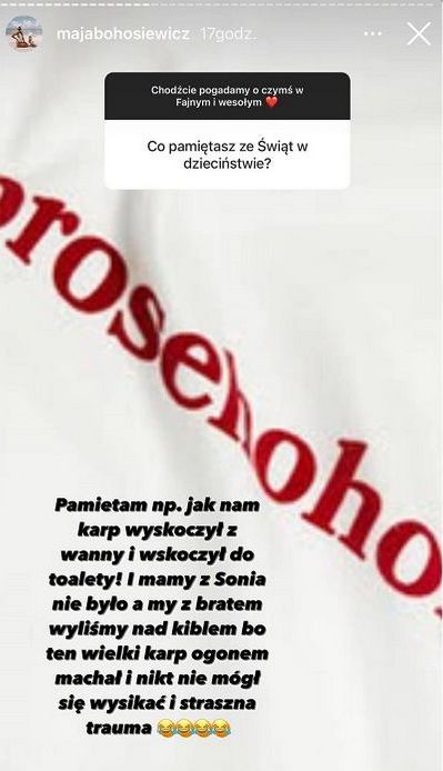 Screen z Instagrama Mai Bohosiewicz 