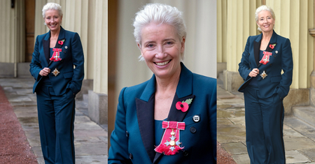 Wyluzowana Emma Thompson odbiera państwowe odznaczenie w... tenisówkach: "Wygoda ponad styl" (ZDJĘCIA)