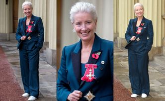 Wyluzowana Emma Thompson odbiera państwowe odznaczenie w... tenisówkach: "Wygoda ponad styl" (ZDJĘCIA)