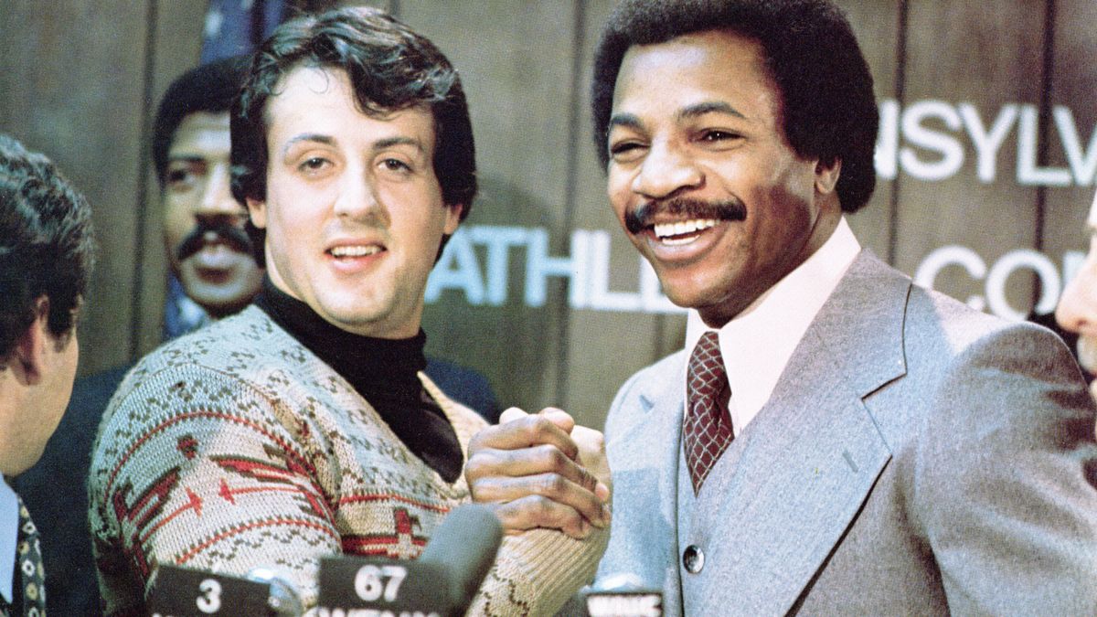 Sylvester Stallone i Carl Weathers w scenie z filmu "Rocky" z 1976 r. 