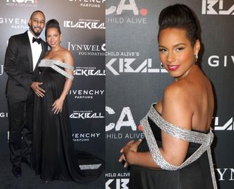 Ciężarna Alicia Keys na balu charytatywnym