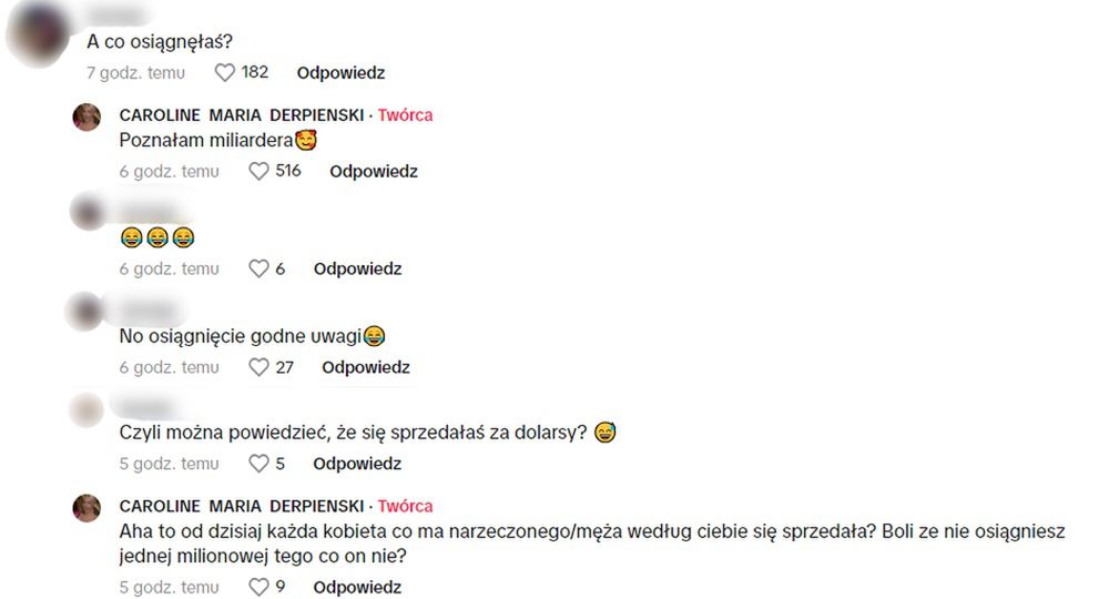 Caroline Derpienski dyskutuje z internautami