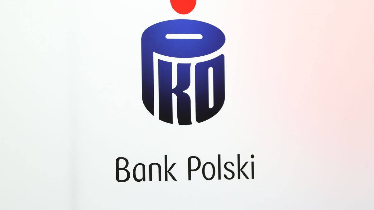 The PKO Bank Polski logo is seen at the 10th Open Eyes Economy Summit at the ICE Krakow Congress Center in Krakow, Poland, on November 18, 2025. (Photo by Klaudia Radecka/NurPhoto via Getty Images)