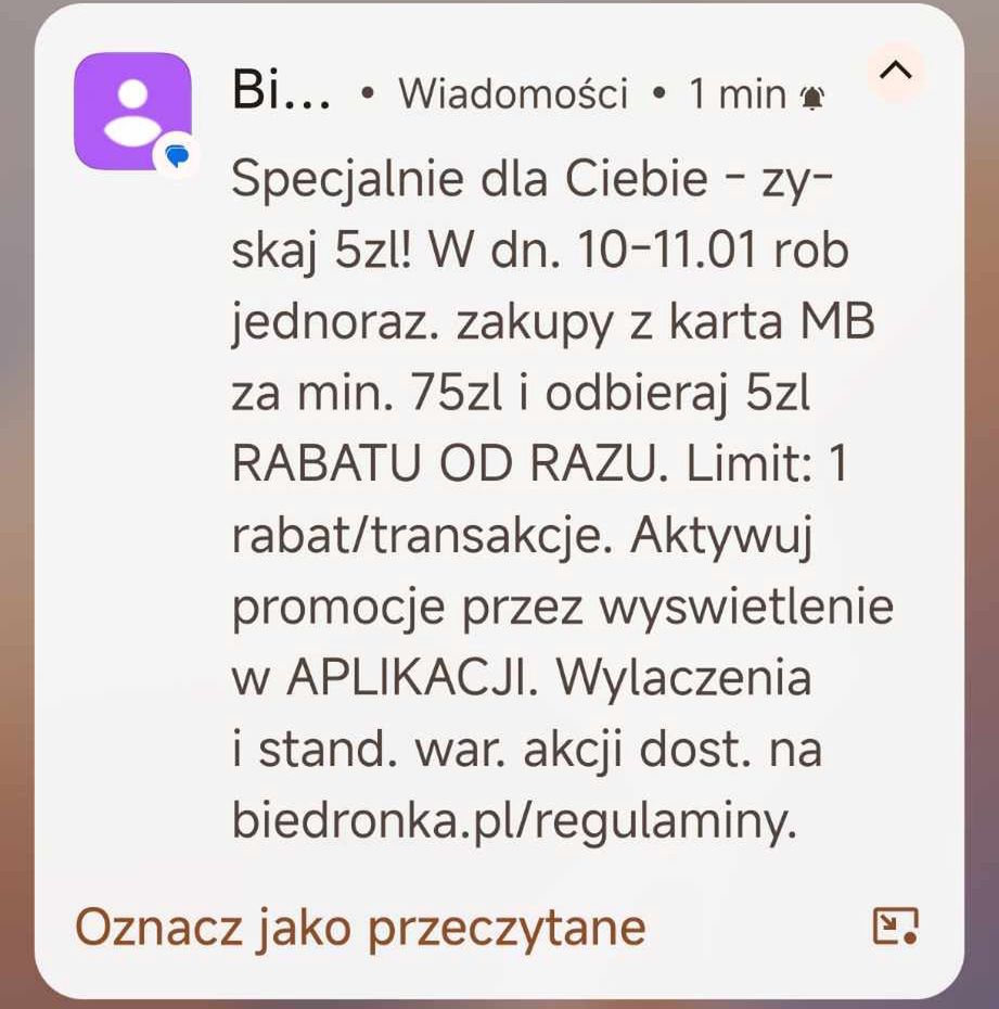 Biedronka rozesłała SMS-y