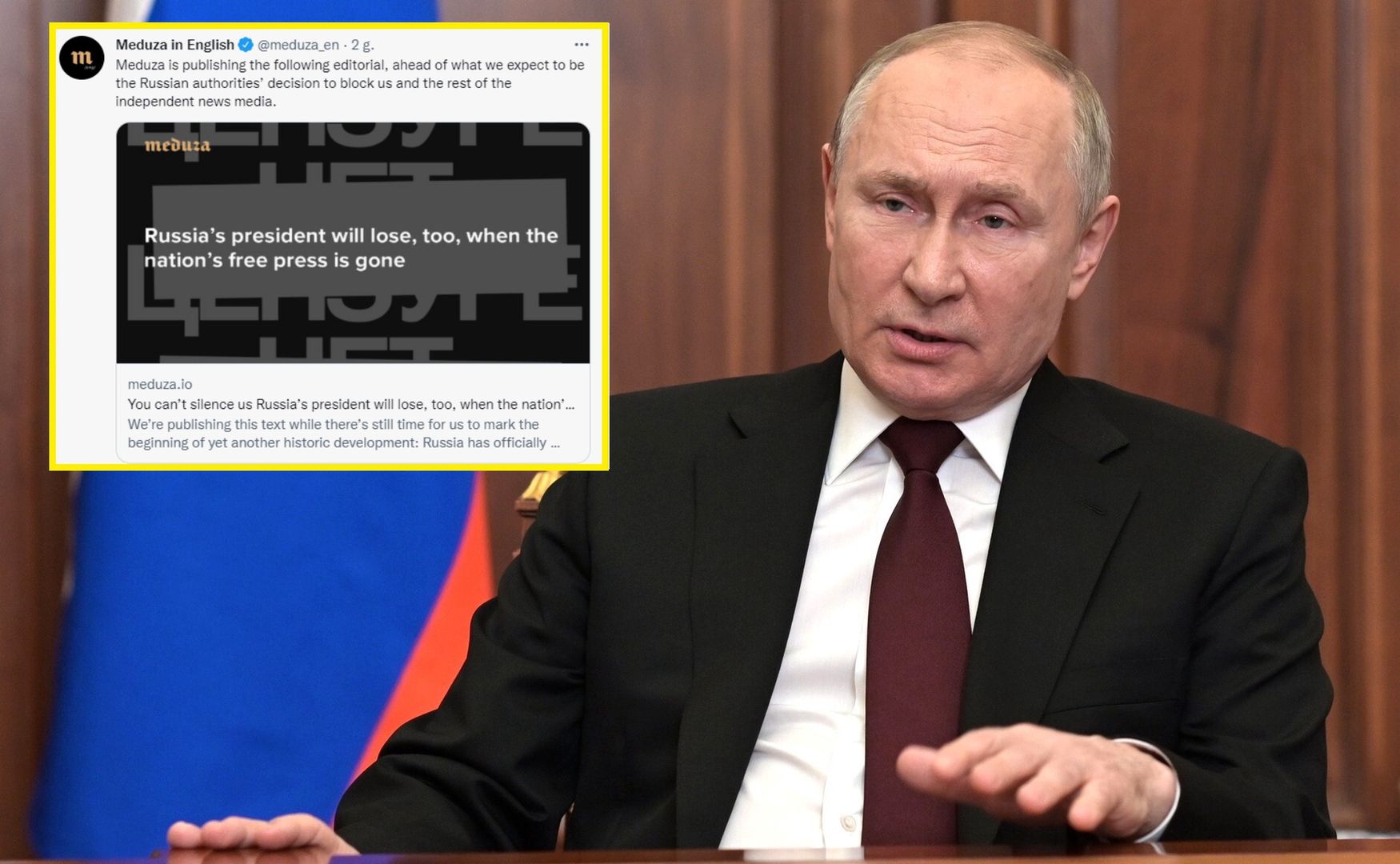 Cenzura mediów w Rosji. Portal wydał oświadczenie
