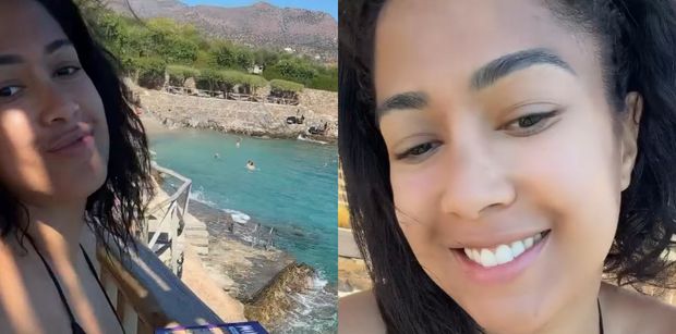 NATURALNA Patricia Kazadi pręży się w bikini podczas zagranicznych wczasów (ZDJĘCIA)