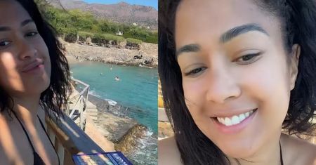 NATURALNA Patricia Kazadi pręży się w bikini podczas zagranicznych wczasów (ZDJĘCIA)
