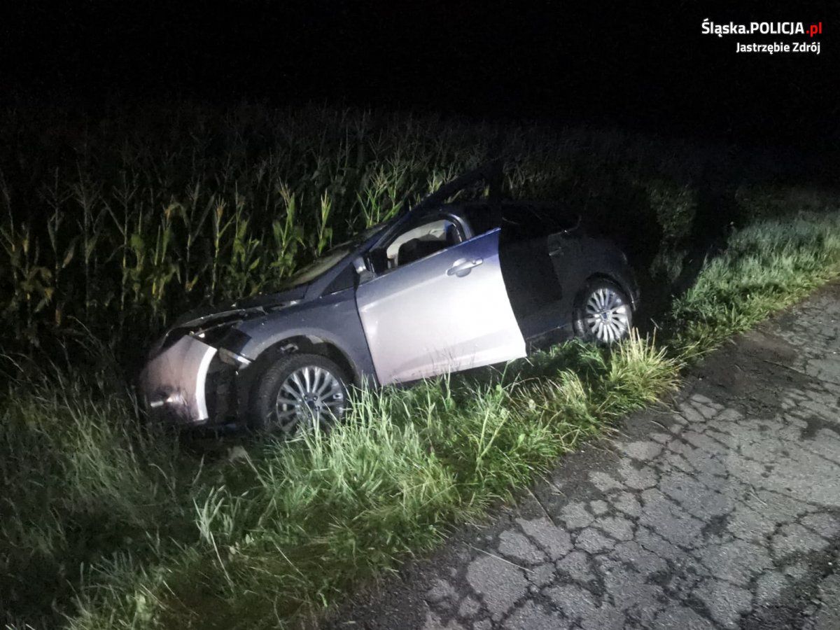 Jastrzębie_Zdrój. :Pijany wpadł do rowu, o wypadku poinformował służby system eCall. 