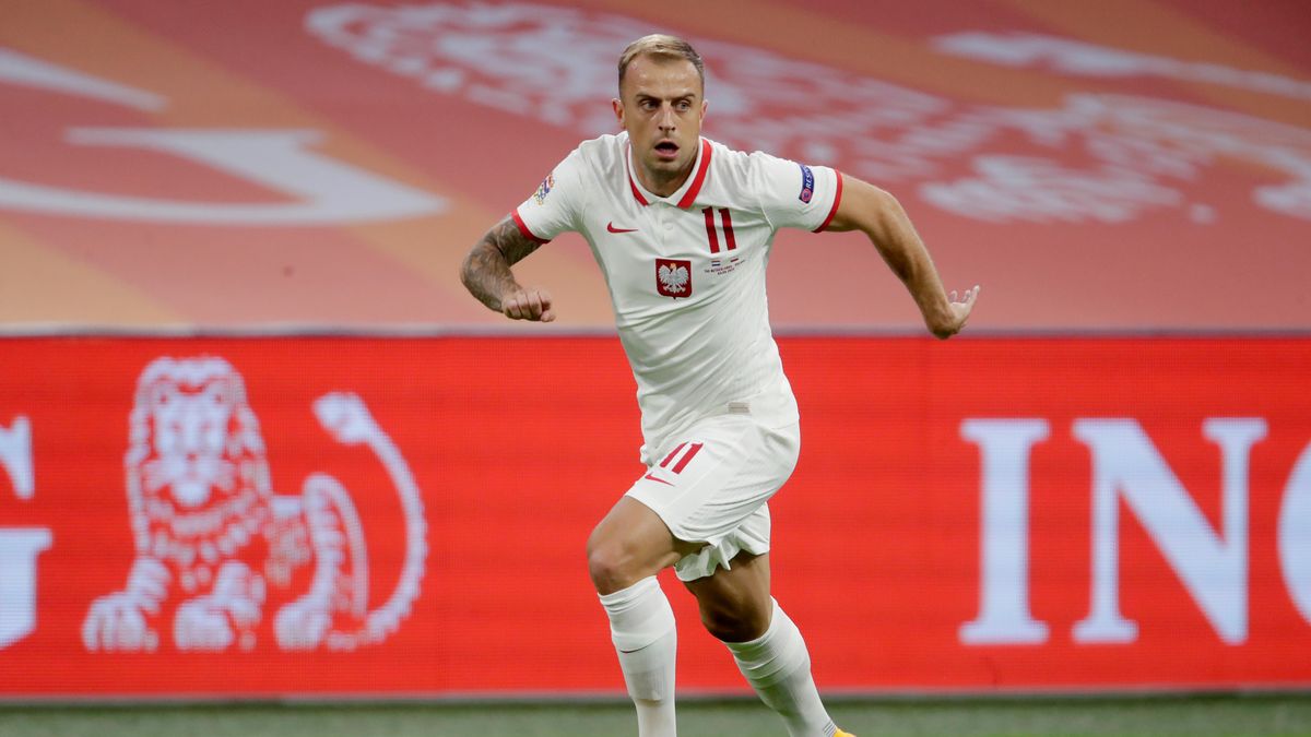 AMSTERDAM, NETHERLANDS - SEPTEMBER 4: Kamil Grosicki of Poland  during the  UEFA Nations league match between Holland  v Poland  at the Johan Cruijff ArenA on September 4, 2020 in Amsterdam Netherlands (Photo by Eric Verhoeven/Soccrates/Getty Images)