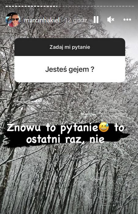 Screen z InstaStories Marcina Hakiela